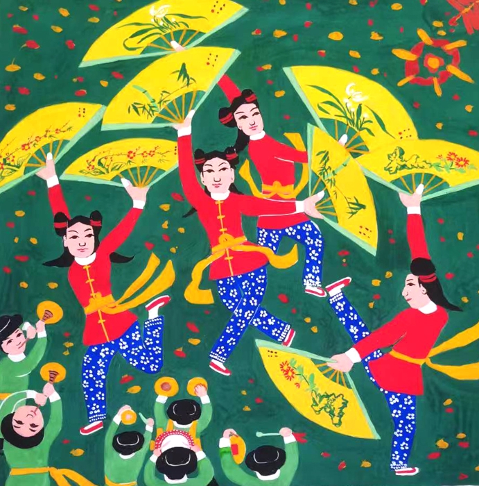 陳繼光《扇子舞》50x50