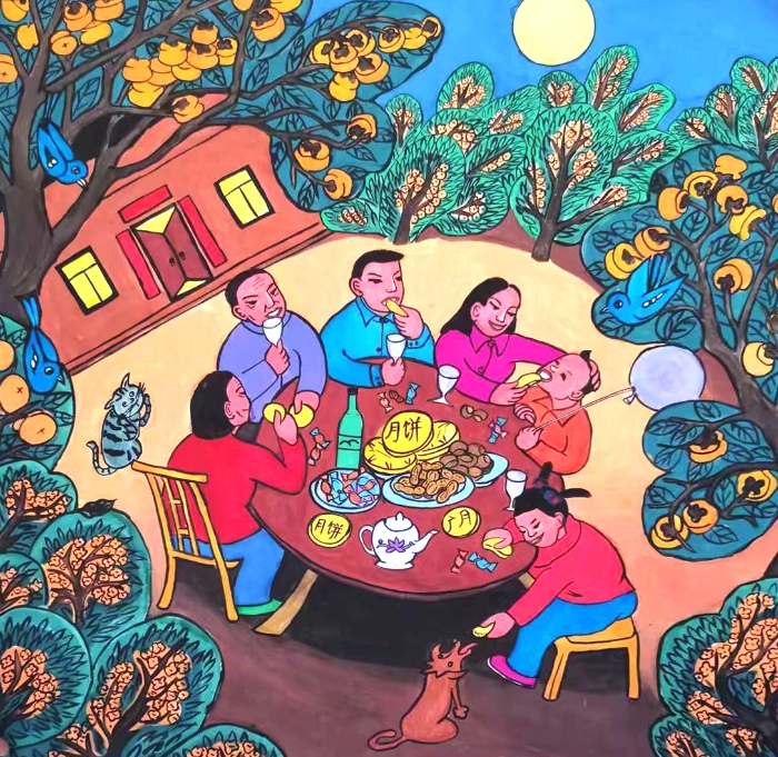 舒愛(ài)姣《中秋月圓》60x60